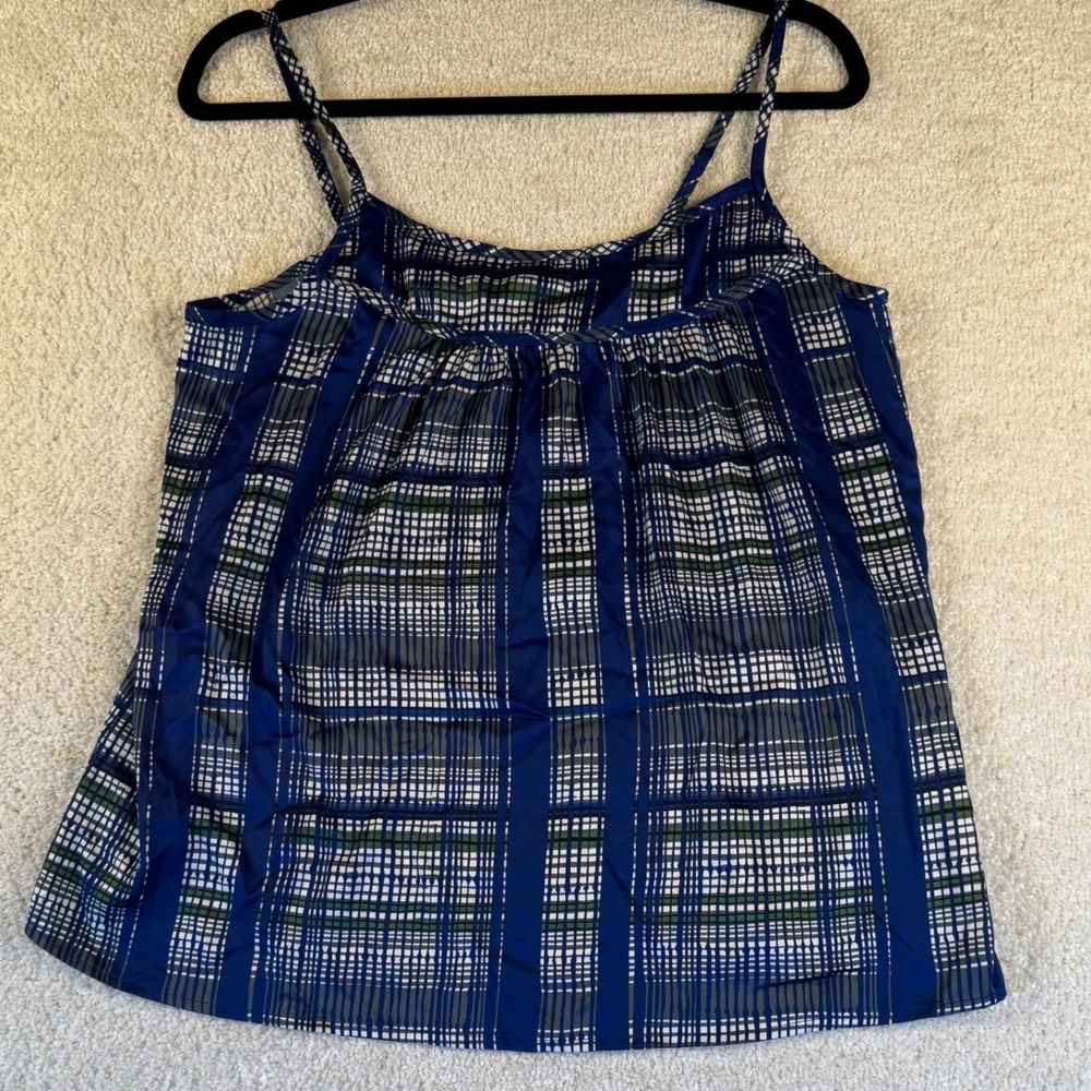 NWT VTG Y2K New York & Company Blue Plaid Fairy Tank Top‎ Sleeveless Cami Medium